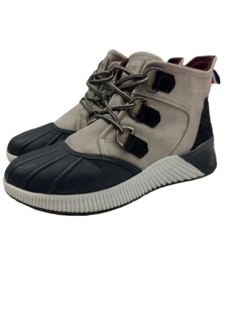 Tommy Hilfiger Jenko Waterproof Duck Boot Sneakers Gray Black Sz 8.5 Outdoor